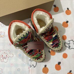 Mou Eskimo Series Ethnic Style Fleece-Lined Ankle Boots